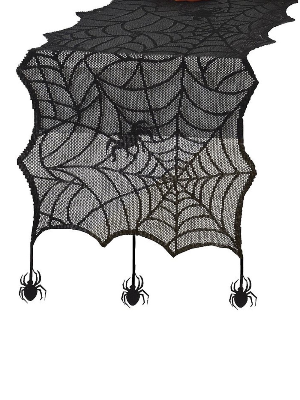Crawling Halloween Spider Lace Table Runner, 13”X70”